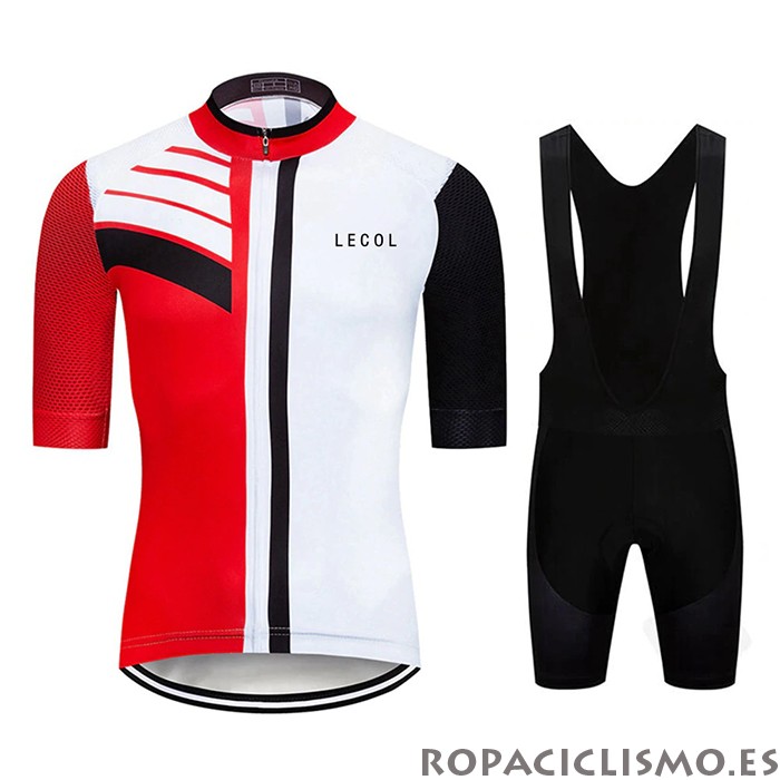 2020 Maillot Le Col Tirantes Mangas Cortas Negro Blanco Rojo